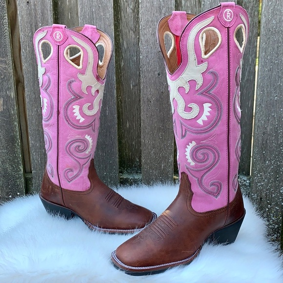 TONY LAMA NEW Buckaroo 3R Madera Pink Bella Tall Knee High Western Boots - Picture 4 of 15